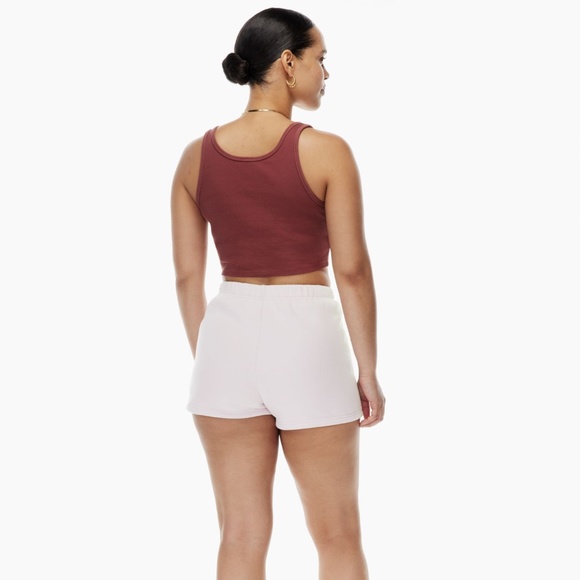 Aritzia Tna⎜COZY FLEECE PERFECT HI-RISE 3" SWEATSHORT⎜GREY LILAC - Picture 4 of 16